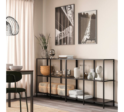 Regał, czarnybrąz/szkło VITTSJÖ 092.945.26