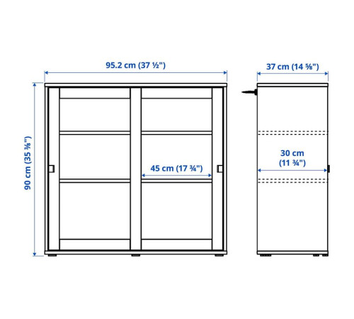 Regał/szklane drzwi, ciemnoszary/szkło bezbarwne VIHALS 095.212.08