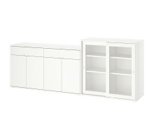 Regał/szklane drzwi, biały/szkło bezbarwne VIHALS 295.212.07