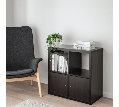 Regał, z 2 drzwi/czarnobrąz KALLAX 395.529.53
