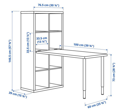 Biurko, czarny/czarnybrąz KALLAX / LINNMON 494.817.00