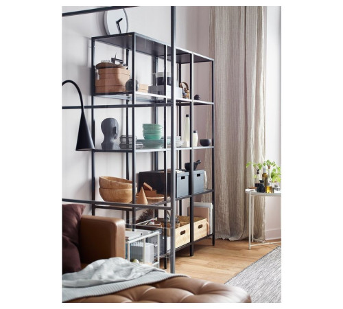 Regał, czarnobrąz/szkło VITTSJÖ 599.026.58