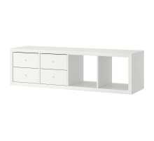 Полка/2 вставки, с 4 ящиками/белый KALLAX 792.782.93