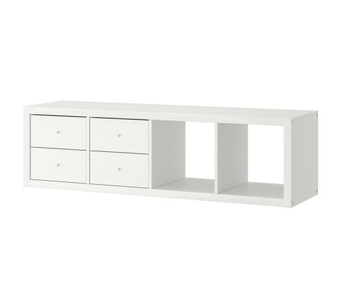 Полка/2 вставки, с 4 ящиками/белый KALLAX 792.782.93