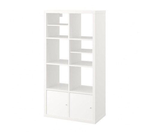 Regał, z 2 drzwi/z 2 wkładami z półką biały KALLAX 795.529.08