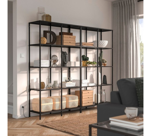Regał, czarnybrąz/szkło VITTSJÖ 892.945.32
