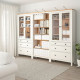 Kombinacja regałowa z drzw/szuf, biała bejca/jasnobrązowy HEMNES 093.840.51