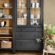 Kombinacja regałowa z drzw/szuf, czarnybrąz/bejca jasnobrązowa HEMNES 096.499.85