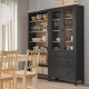 Kombinacja regałowa z drzw/szuf, czarnybrąz/bejca jasnobrązowa HEMNES 096.499.85