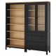 Kombinacja regałowa z drzw/szuf, czarnybrąz/bejca jasnobrązowa HEMNES 096.499.85