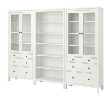 Kombinacja regałowa z drzw/szuf, biała bejca HEMNES 192.337.59