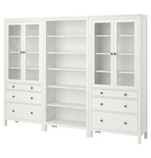 Kombinacja regałowa z drzw/szuf, biała bejca HEMNES 192.337.59