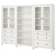 Kombinacja regałowa z drzw/szuf, biała bejca HEMNES 192.337.59