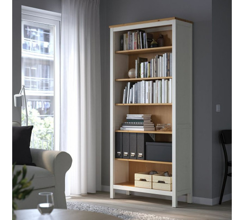 Regał, biała bejca/jasnobrązowy HEMNES 604.135.02