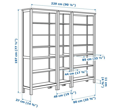Regał, biała bejca HEMNES 792.311.54