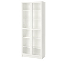 Witryna, biały/szkło BILLY / OXBERG 793.988.32