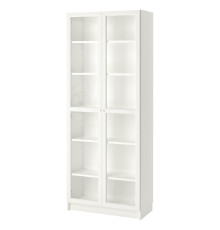 Witryna, biały/szkło BILLY / OXBERG 793.988.32
