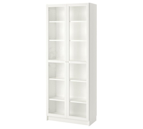 Witryna, biały/szkło BILLY / OXBERG 793.988.32