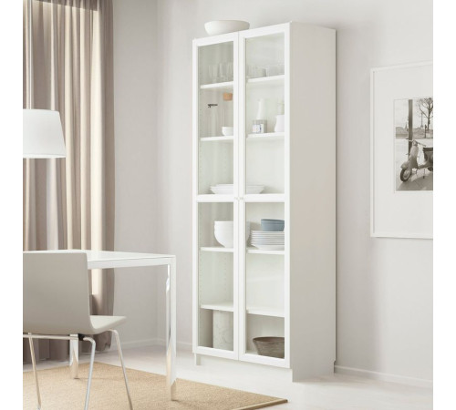 Witryna, biały/szkło BILLY / OXBERG 793.988.32