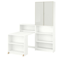 Regał z rozkładanym stołem, biały BILLY / HÖGBO 895.907.40