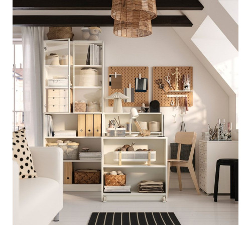 Regał z rozkładanym stołem, biały BILLY / HÖGBO 895.907.40