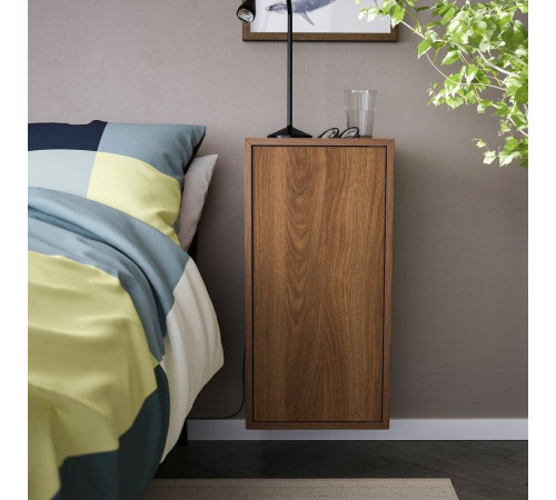 Szafka ścienna z 1 półką/drzwiami, brązowy orzech EKET 395.903.80