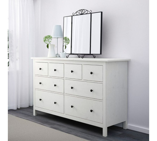 Комод, 8 ящиков, белая морилка, HEMNES 102.392.80