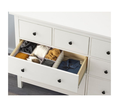 Комод, 8 ящиков, белая морилка, HEMNES 102.392.80