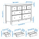 Комод, 8 ящиков, белая морилка, HEMNES 102.392.80