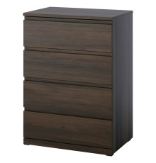 Komoda, 4 szuflady, ciemnobrązowy/imit. dębu STORKLINTA 106.275.53