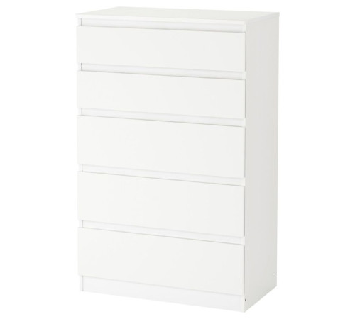 Комод, 5 ящиков, белый KULLEN 203.936.62