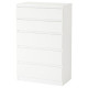 Комод, 5 ящиков, белый KULLEN 203.936.62
