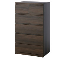 Komoda, 6 szuflad, ciemnobrązowy/imit. dębu STORKLINTA 206.275.57