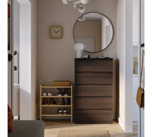 Komoda, 6 szuflad, ciemnobrązowy/imit. dębu STORKLINTA 206.275.57