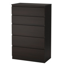 Komoda, 5 szuflad, czarnybrąz KULLEN 403.936.61