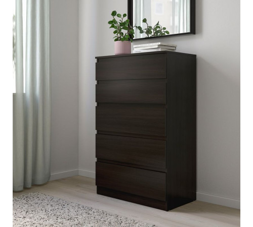 Komoda, 5 szuflad, czarnybrąz KULLEN 403.936.61