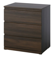 Komoda, 3 szuflady, ciemnobrązowy/imit. dębu STORKLINTA 506.275.51