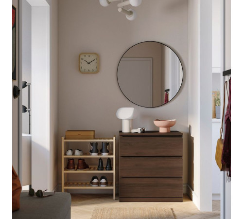 Komoda, 3 szuflady, ciemnobrązowy/imit. dębu STORKLINTA 506.275.51