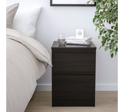 Комод, 2 ящика, черно-коричневый KULLEN 603.221.30