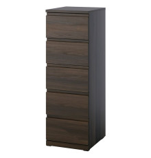 Komoda, 5 szuflad, ciemnobrązowy/imit. dębu STORKLINTA 606.275.55