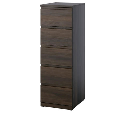 Komoda, 5 szuflad, ciemnobrązowy/imit. dębu STORKLINTA 606.275.55