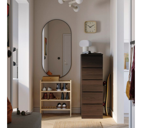 Komoda, 5 szuflad, ciemnobrązowy/imit. dębu STORKLINTA 606.275.55