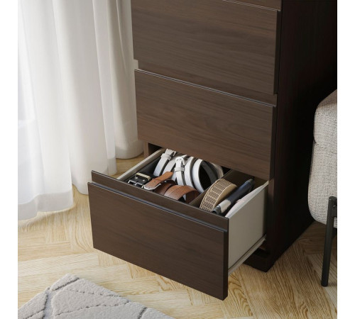 Komoda, 5 szuflad, ciemnobrązowy/imit. dębu STORKLINTA 606.275.55