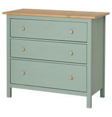 Komoda, 3 szuflady, szarozielony/bejca jasnobrązowa HEMNES 706.107.38