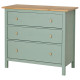 Komoda, 3 szuflady, szarozielony/bejca jasnobrązowa HEMNES 706.107.38