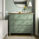 Komoda, 3 szuflady, szarozielony/bejca jasnobrązowa HEMNES 706.107.38