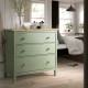 Komoda, 3 szuflady, szarozielony/bejca jasnobrązowa HEMNES 706.107.38