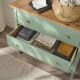Komoda, 3 szuflady, szarozielony/bejca jasnobrązowa HEMNES 706.107.38