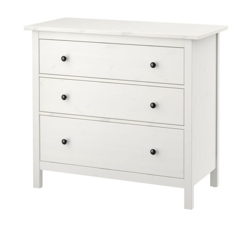Комод, 3 ящика, белая морилка HEMNES 804.247.45