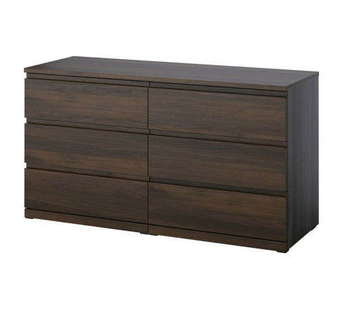 Komoda, 6 szuflad, ciemnobrązowy/imit. dębu STORKLINTA 806.275.59